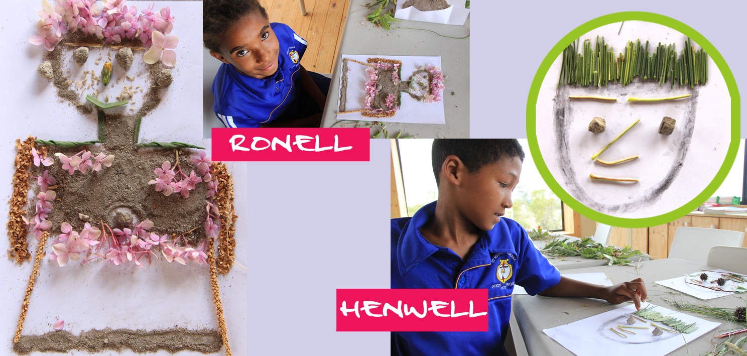 South African Children's Charity Art Nature Lessons: Faces of Foliage
