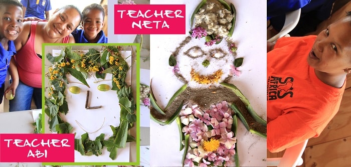 South African Children's Charity Art Nature Lessons: Faces of Foliage