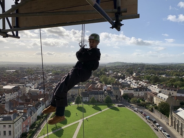 350 Complete SOS Africa Wells Cathedral Abseil Challenge and Break Charity Fundraising Record