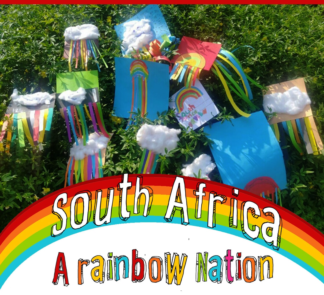 South African Charity Children Celebrating their Rainbow Nation
