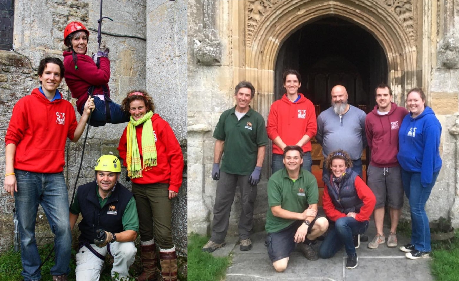130 Abseil from St Marys Church, Bruton and Smash Charity Fundraising Target
