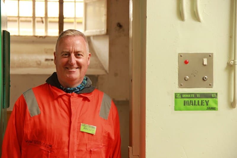 Frome Town Robins Coach Jamie Malley participated in SOS Africa's 24 Hour Lock-In at Shepton Mallet Prison
