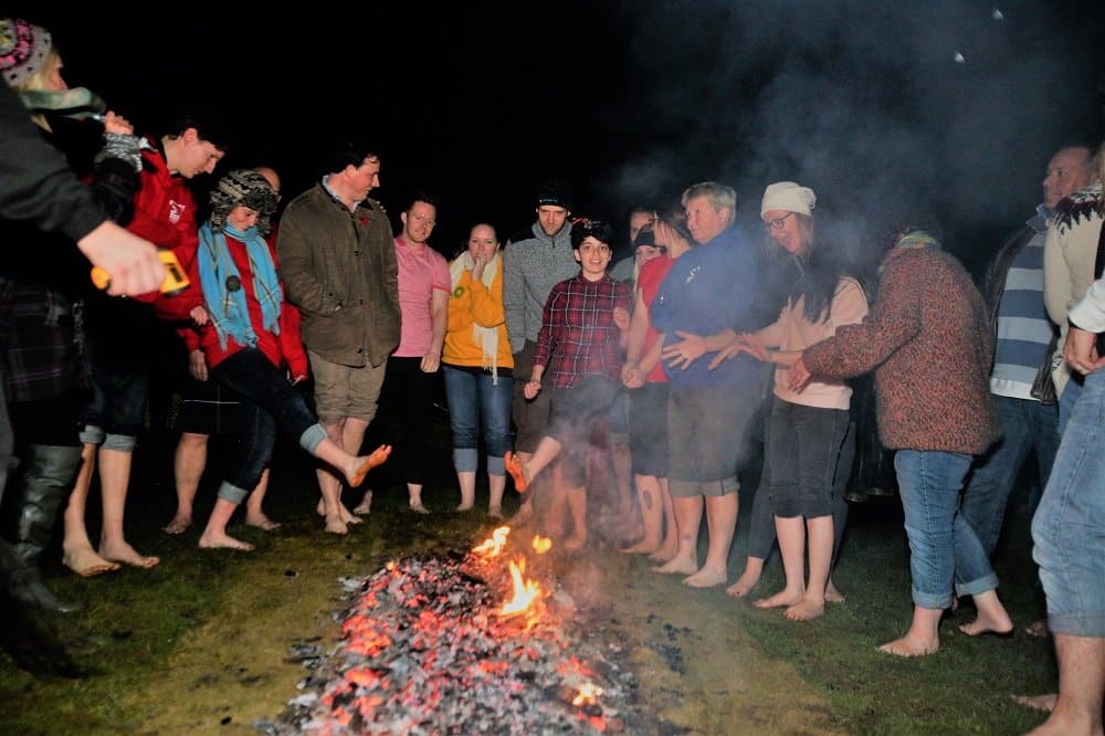 35 Complete Fire Walking Fundraising Event at Frome Community College