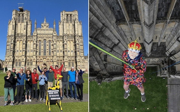 SOS Africa's Platinum Jubilee Charity Abseil from Wells Cathedral - June 2022