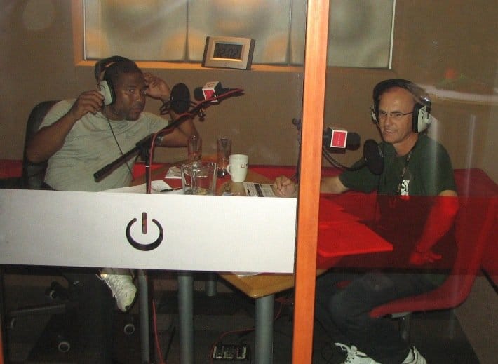 SOS Africa's Matt and Henry on the radio with former England International Footballer John Barnes MBE