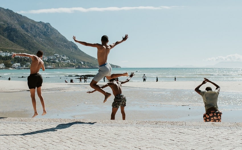 SOS Africa Children Celebrating the charities birthday at Gordon's Bay Beach